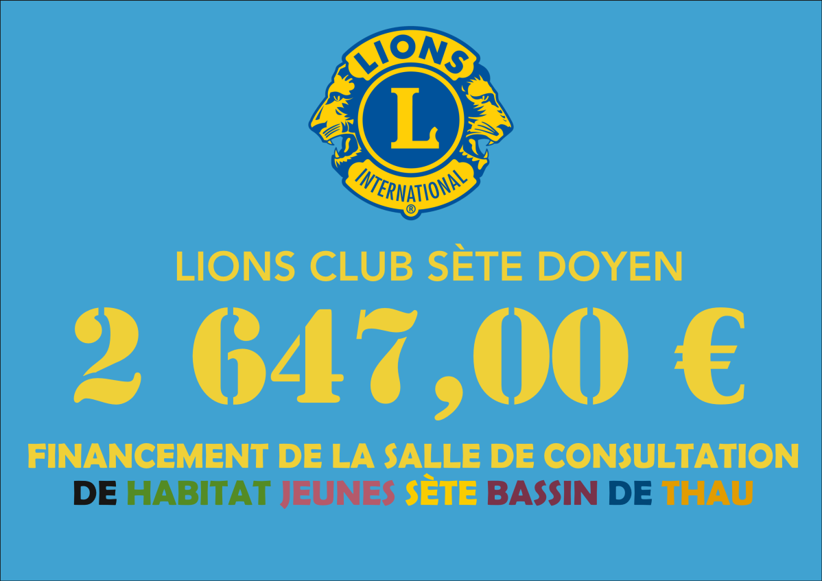 Le Lions Club Sète Doyen finance l&rsquo;équipement de la salle de soins d&rsquo;Habitat Jeunes