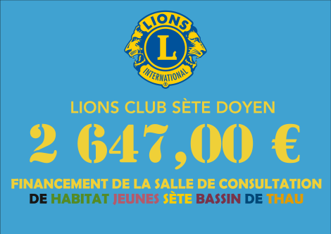 Le Lions Club Sète Doyen finance l’équipement de la salle de soins d’Habitat Jeunes